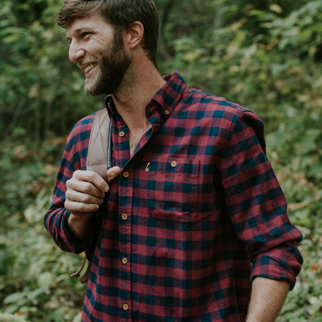 Trucker Leather Patch Hat | Heather Gray and Navy