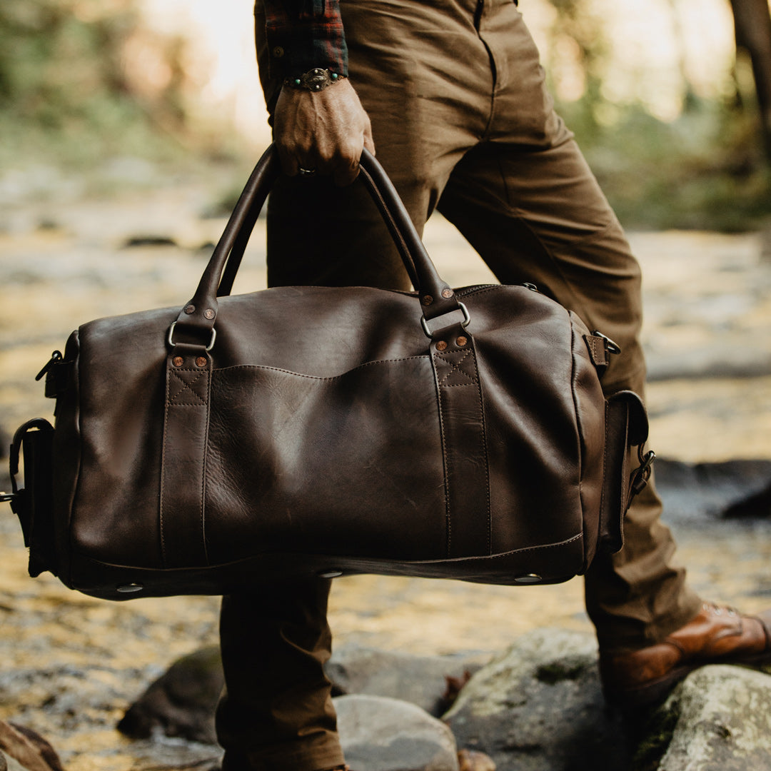 mens leather travel bag style