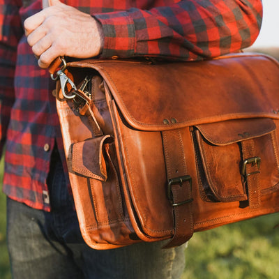 everett vintage leather travel bag