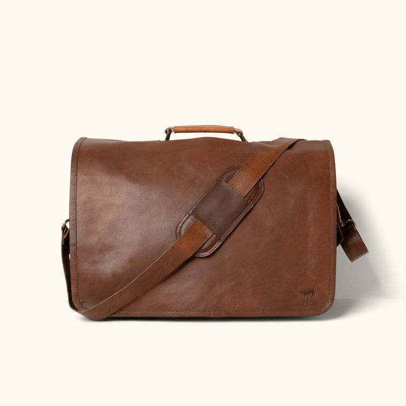 Leather Messenger Bag - Everett Vintage | Buffalo Jackson