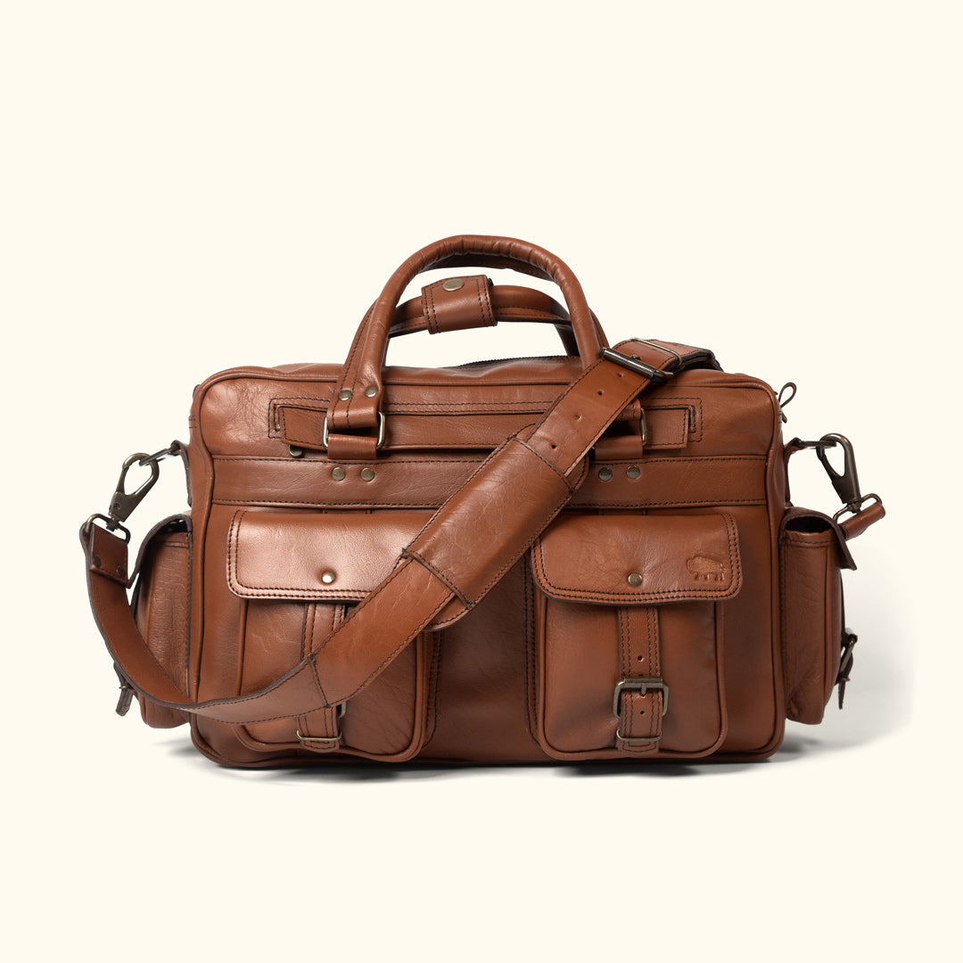 roosevelt buffalo leather briefcase bag