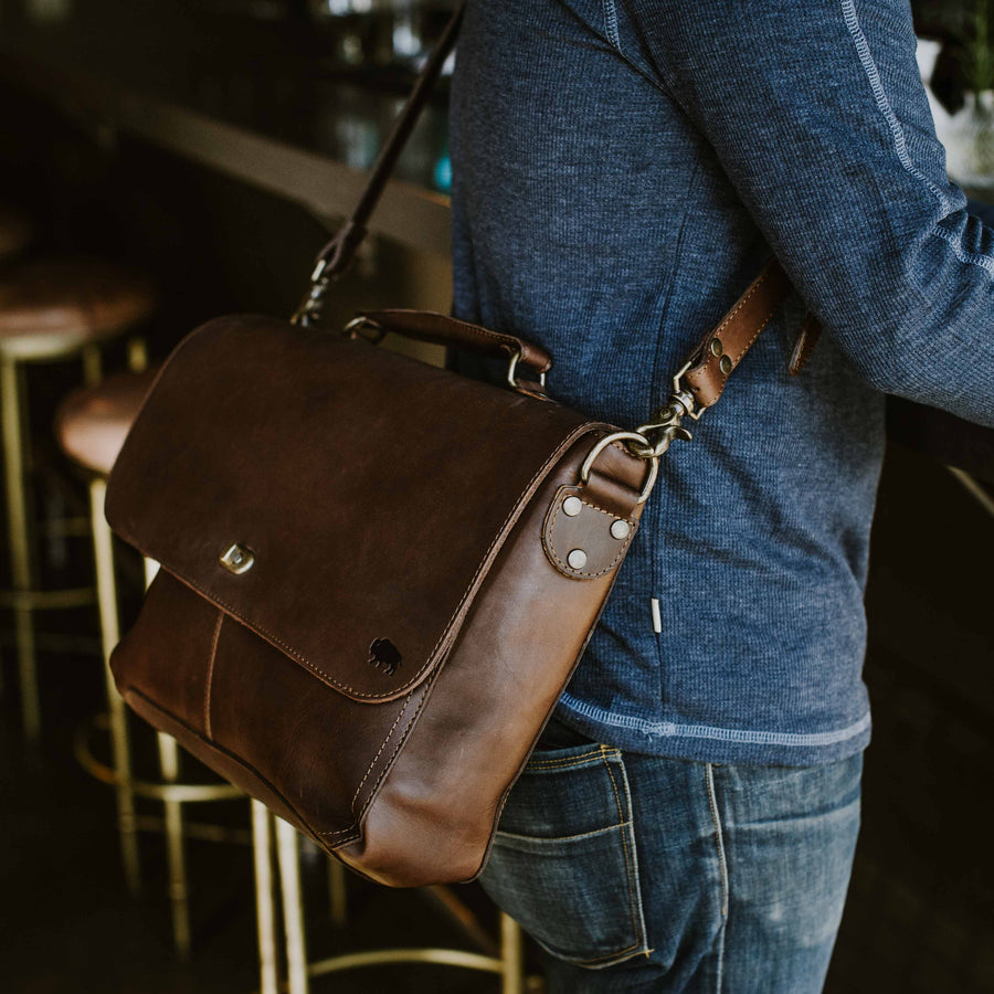 Black Bison Leather Jack Messenger Bag — jackie robbins leather + jewelry