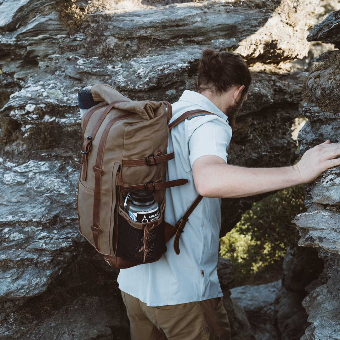 Waxed Canvas Rolltop Backpack | Dakota Collection | Field Khaki