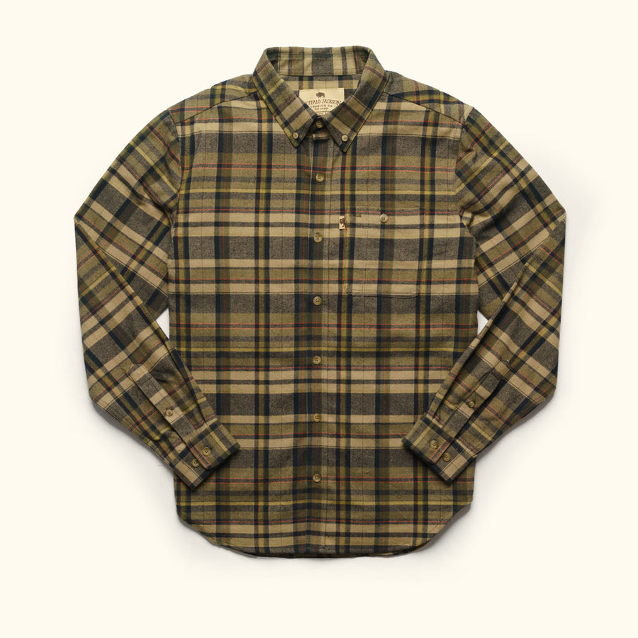 Men's Red Plaid Workshirt Flannel - by Buffalo Jackson Trading Co