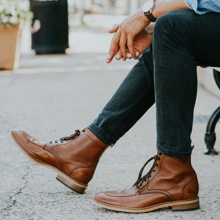 leather boot shoes for mens