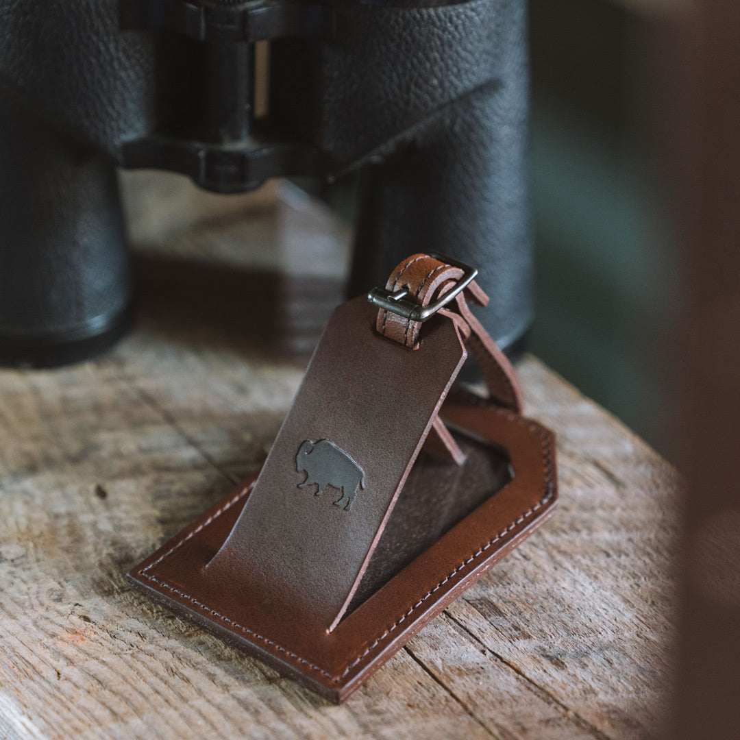 mens leather luggage tags