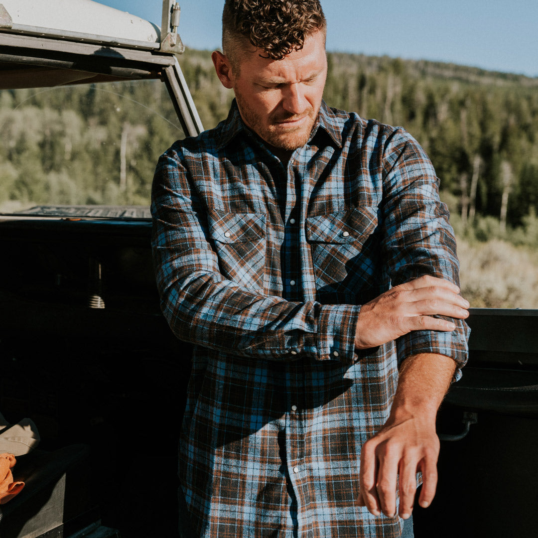 mens pearl snap flannel shirts