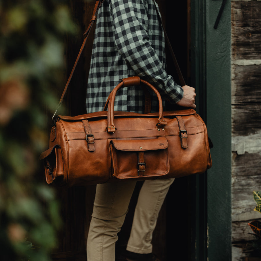 Hawthorne Barrel Leather Duffel Bag – Emerson Leather Bags