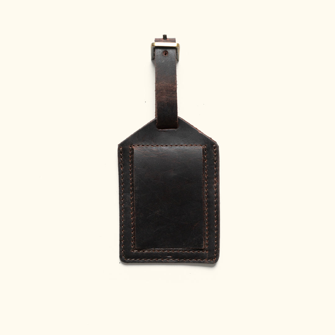 Rustic Brown Leather Luggage Tag – dacasso-inc