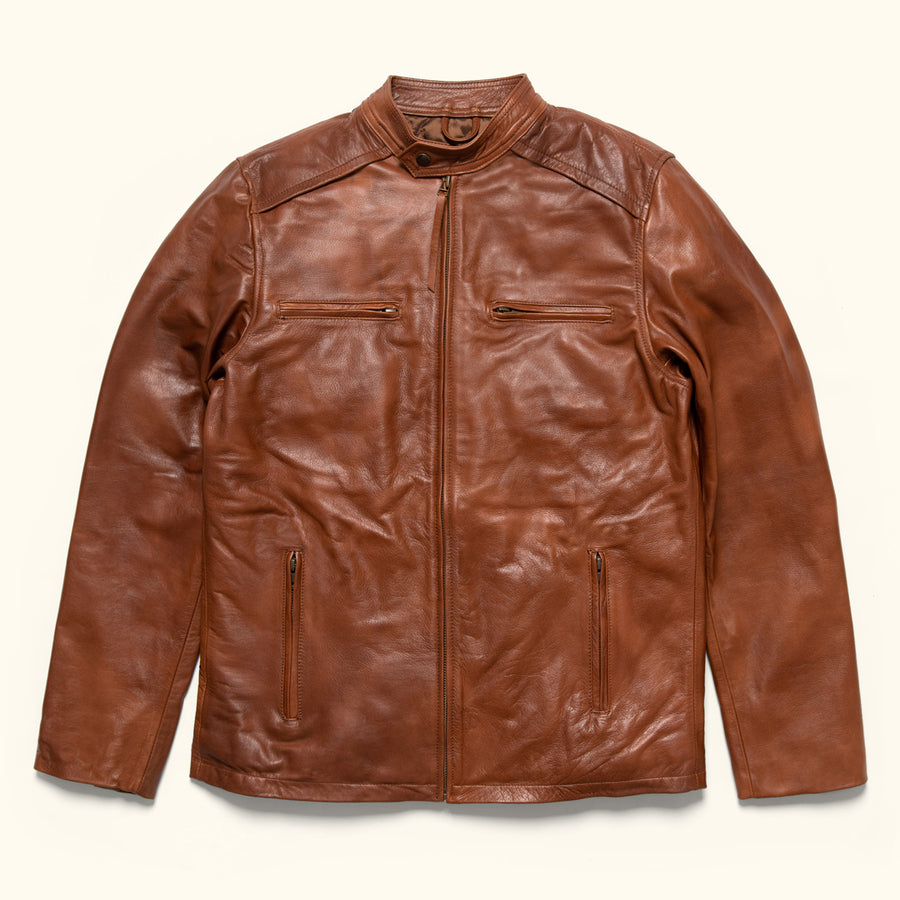 Buffalo Jackson Trading Co. Limited Edition Shearling Leather Bomber Jacket | Brown - XXL