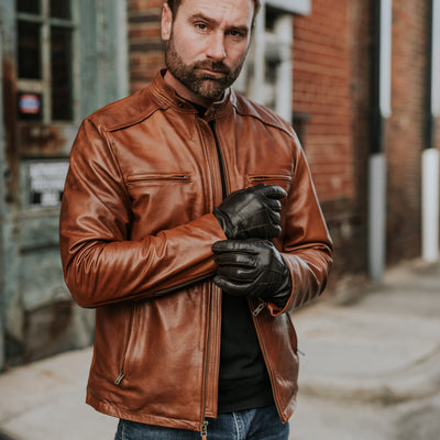 Brown Moto Leather Jacket | Vintage Inspired | Buffalo Jackson