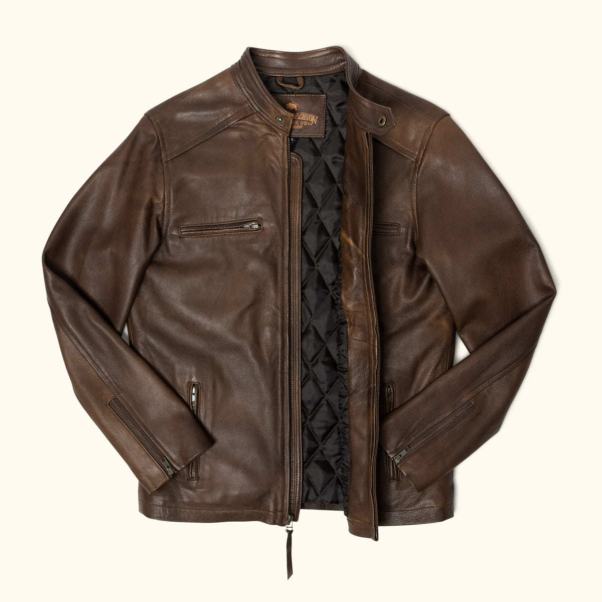 brown buffalo leather jacket