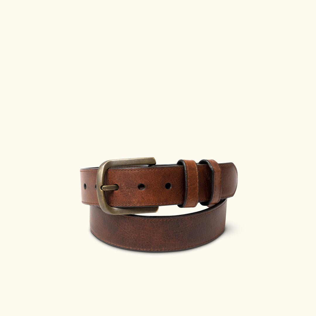 Vintage Bison Leather Belt - Mens Belt | Buffalo Jackson