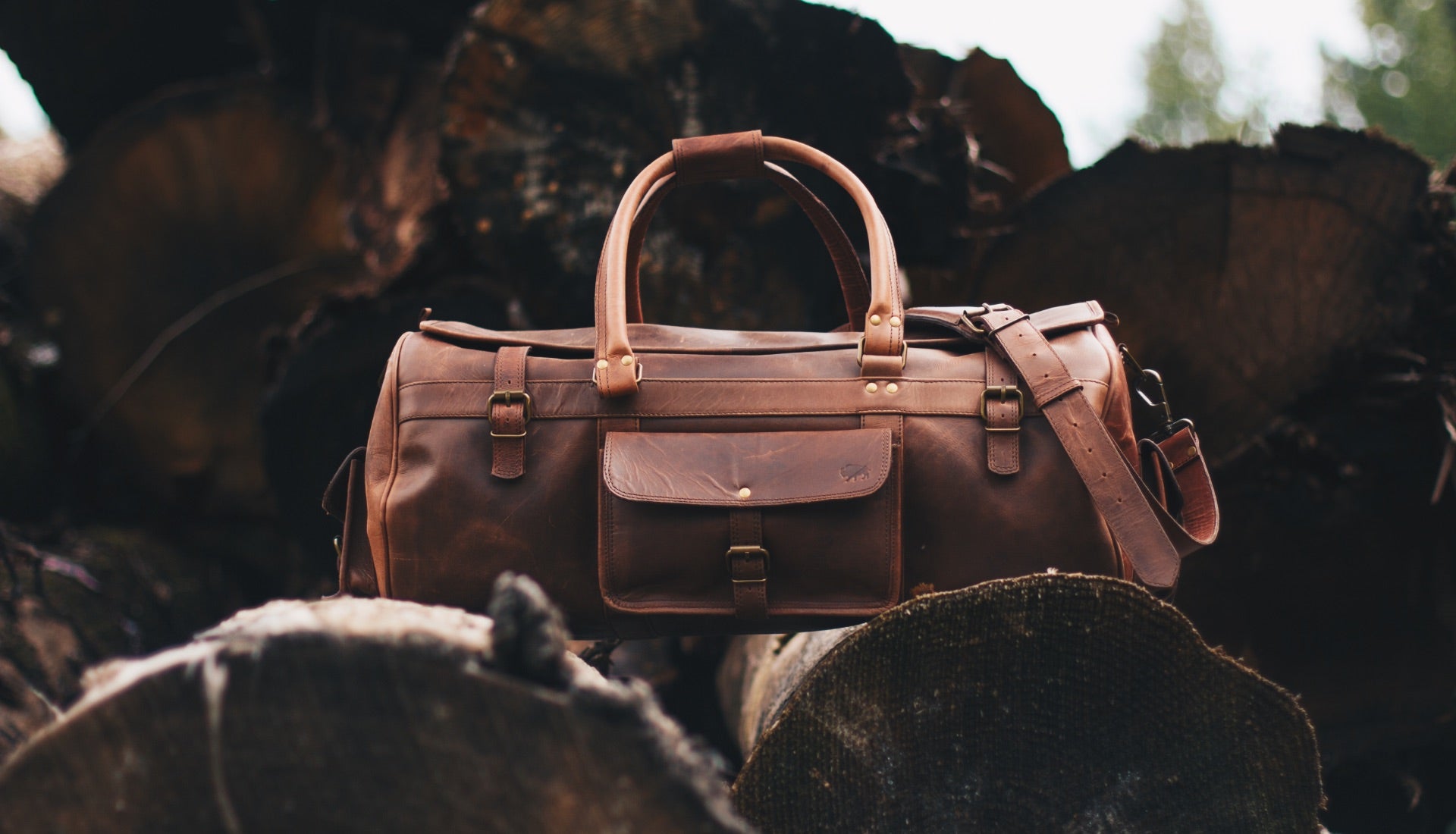 Roosevelt Buffalo Leather Travel Duffle Bag | Amber Brown