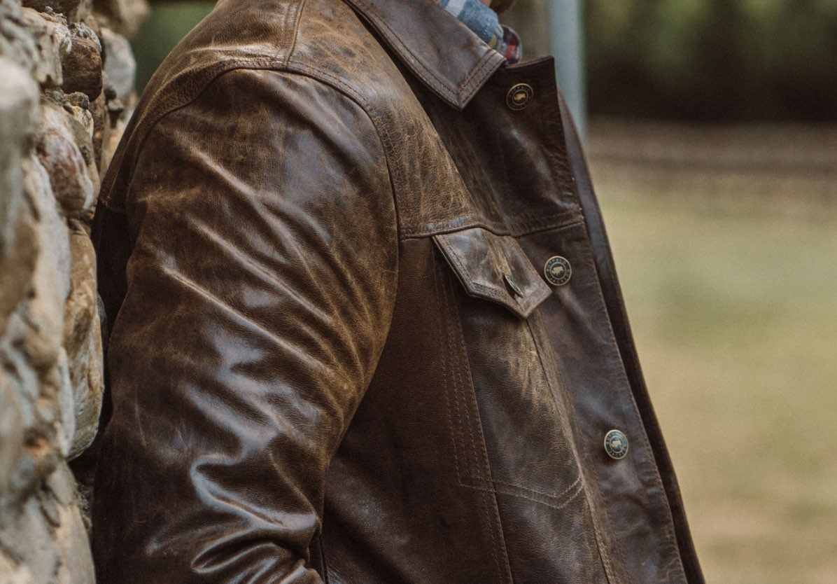 Buffalo Jackson Trading Co. Driggs Leather Jacket | Cognac Brown - M