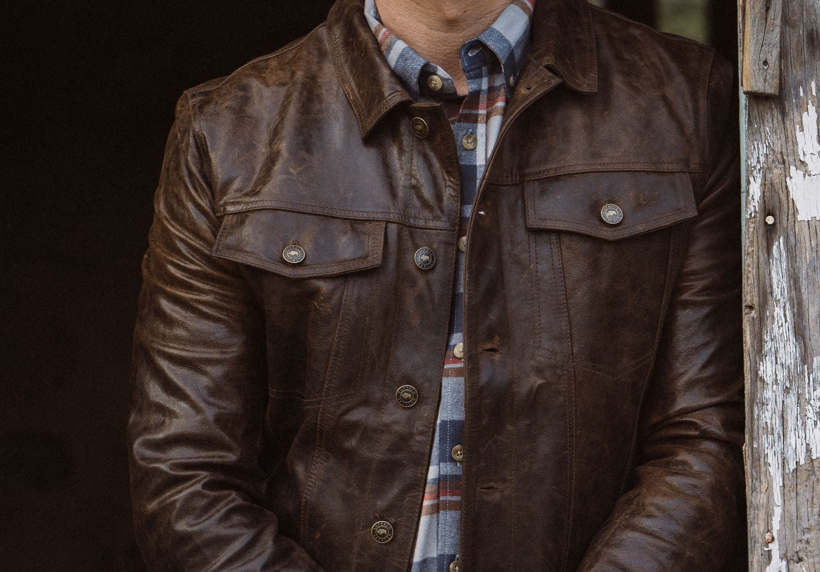 Brown Leather Jacket for Men (Driggs Jacket)