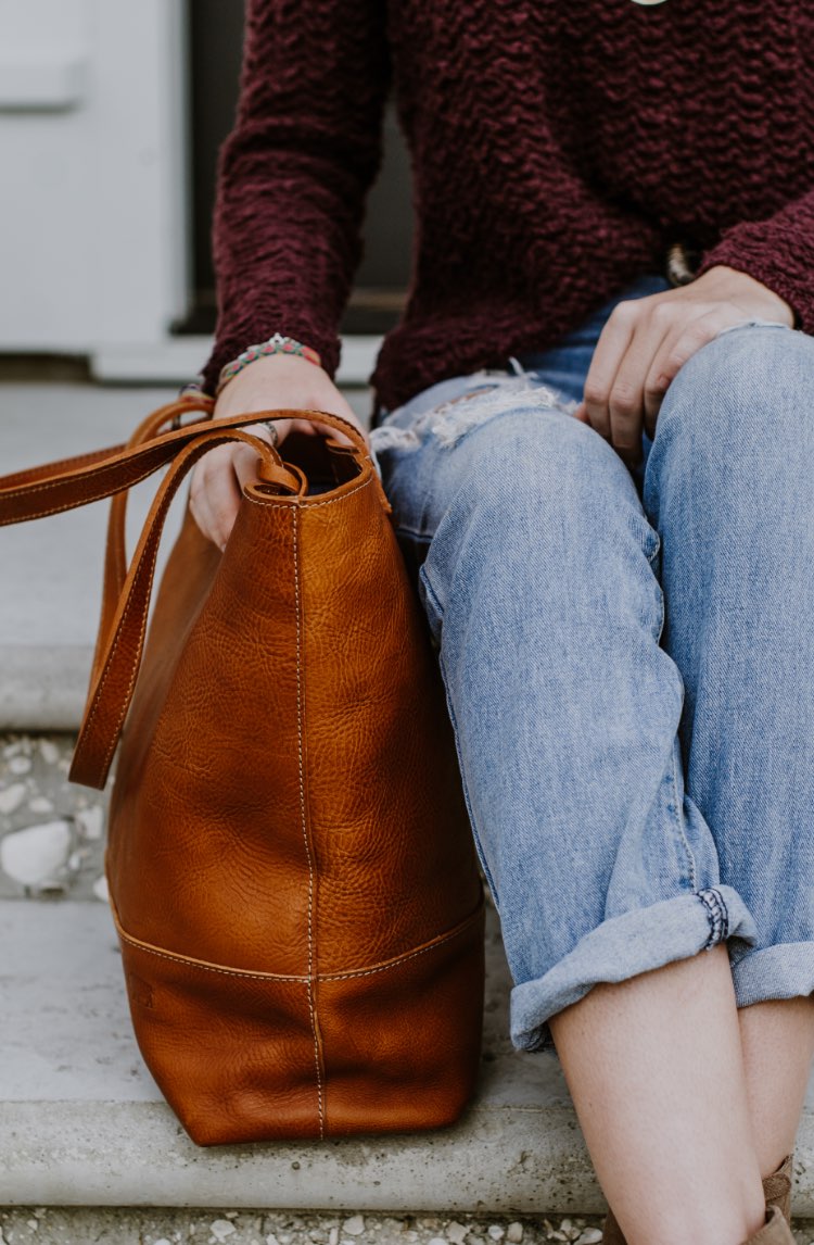 Madison Leather Tote Bag | Saddle Tan