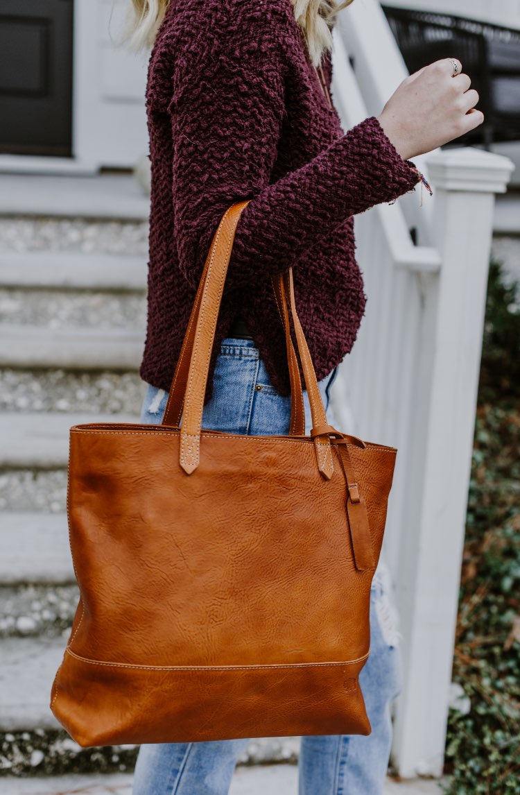 Walker Leather Tote Bag | Rustic Tan