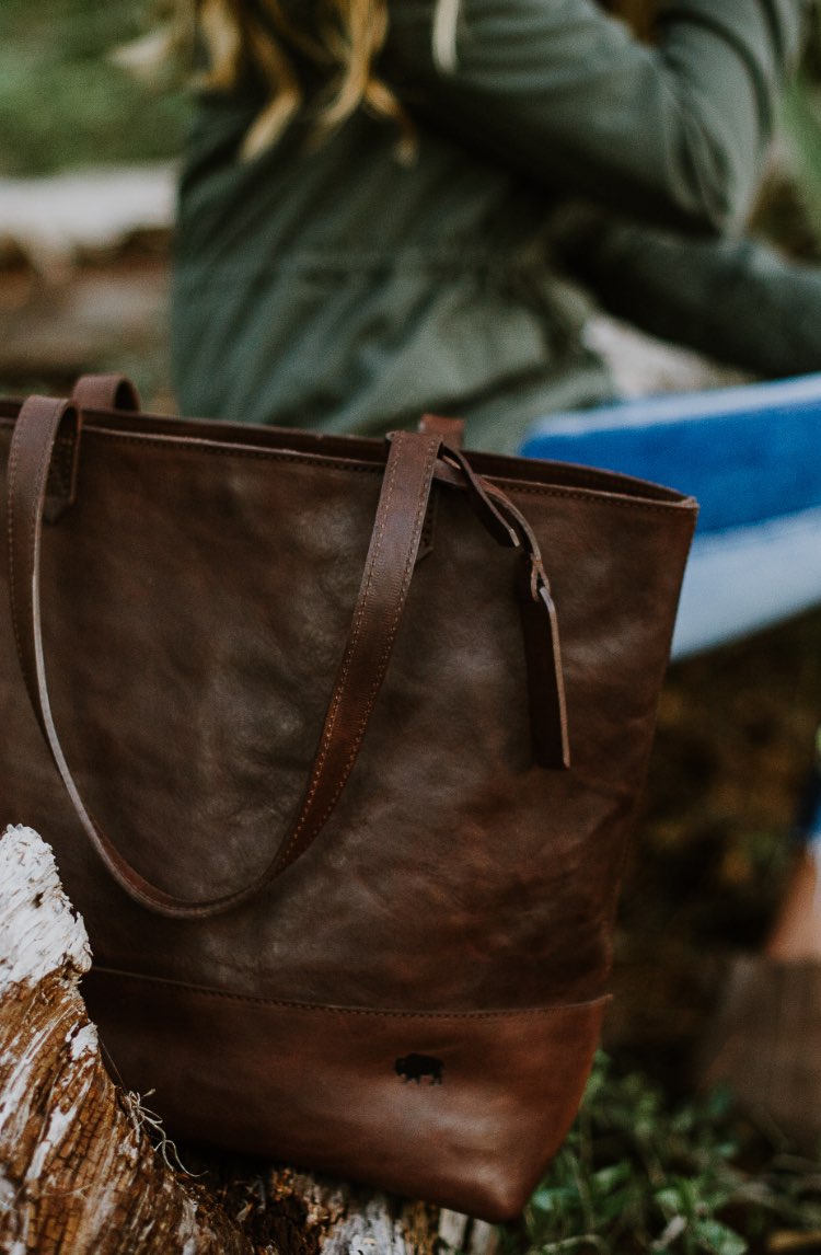 Brown Leather Tote Bag - Madison Collection