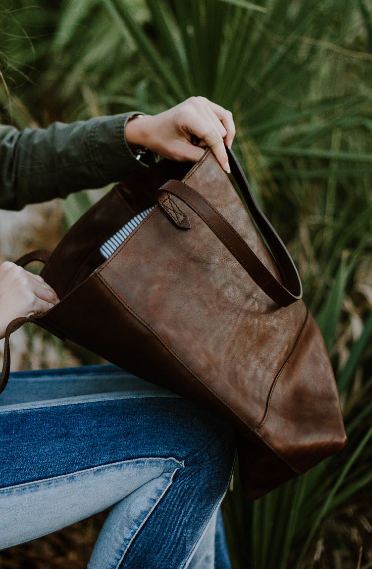 Brown Leather Tote Bag