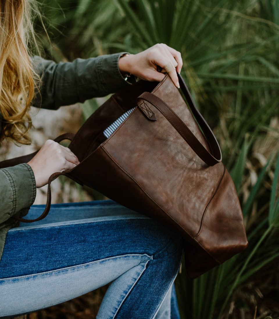 Madison Leather Tote Bag | Saddle Tan