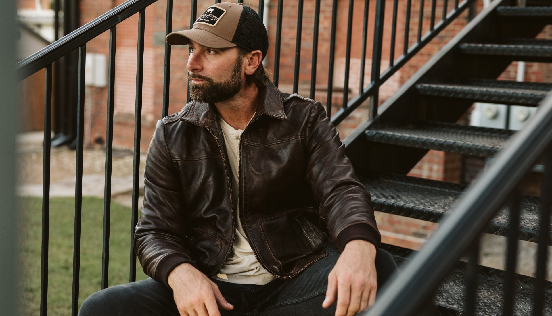 Buffalo Jackson Trading Co. Maverick Leather Bomber Jacket