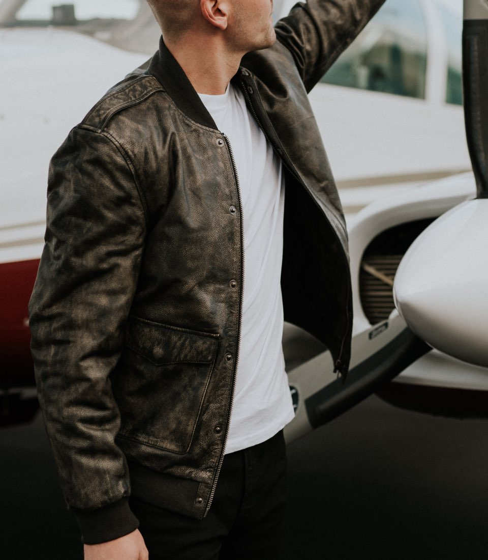 Buffalo Jackson Trading Co. Maverick Leather Bomber Jacket