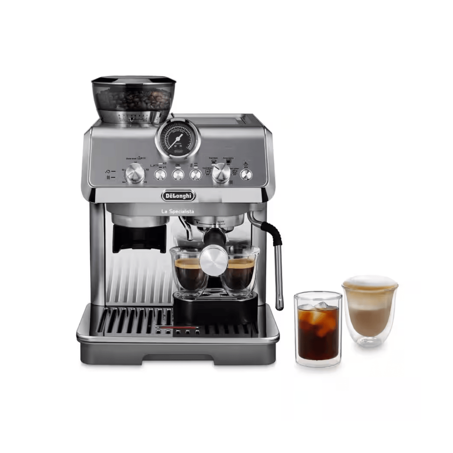 De'Longhi Dinamica Espresso Machine, Black - Automatic Bean-to-Cup Brewing,  Built-In Steel Burr Grinder & Manual Frother - One-Touch Hot & Iced Coffee