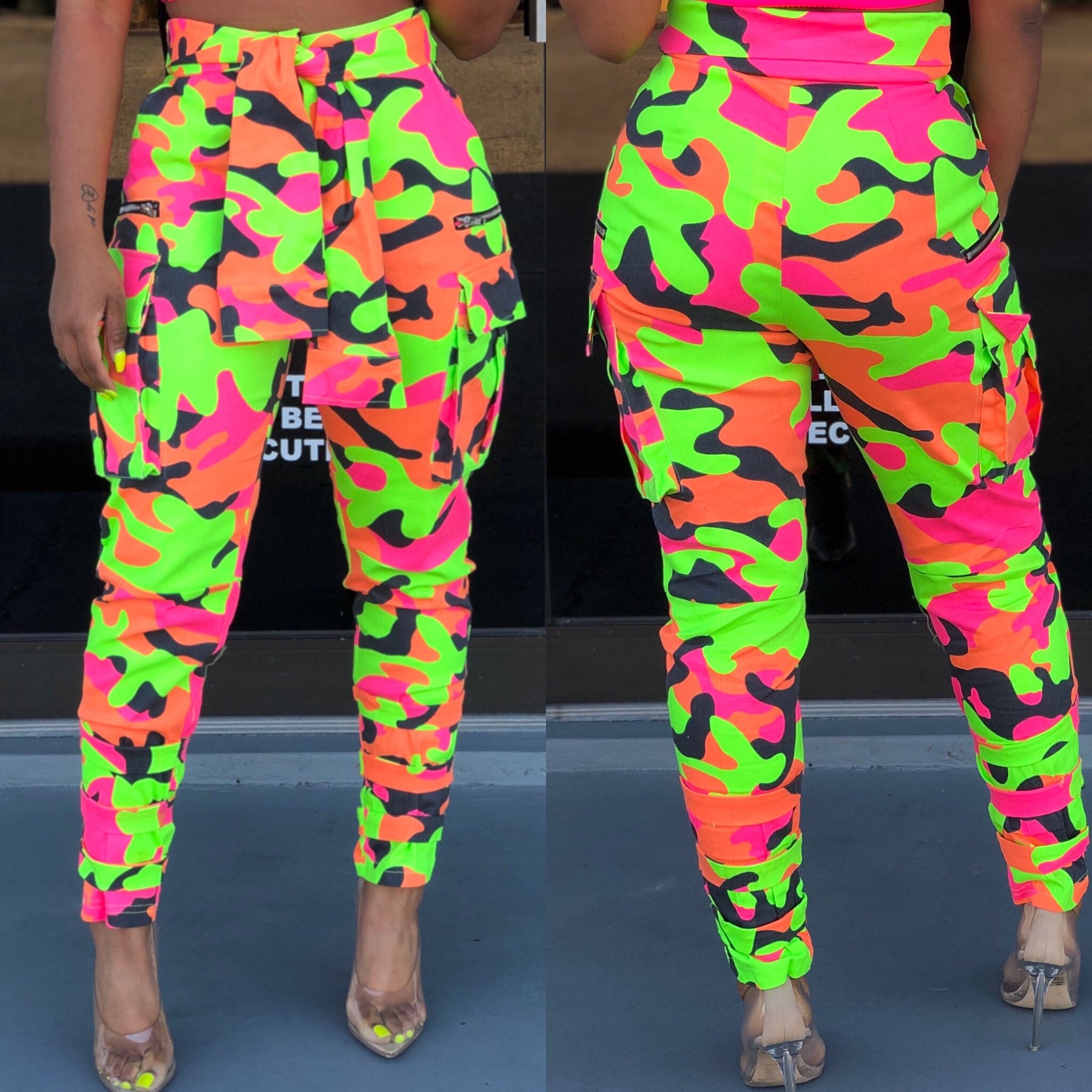 neon camo pants