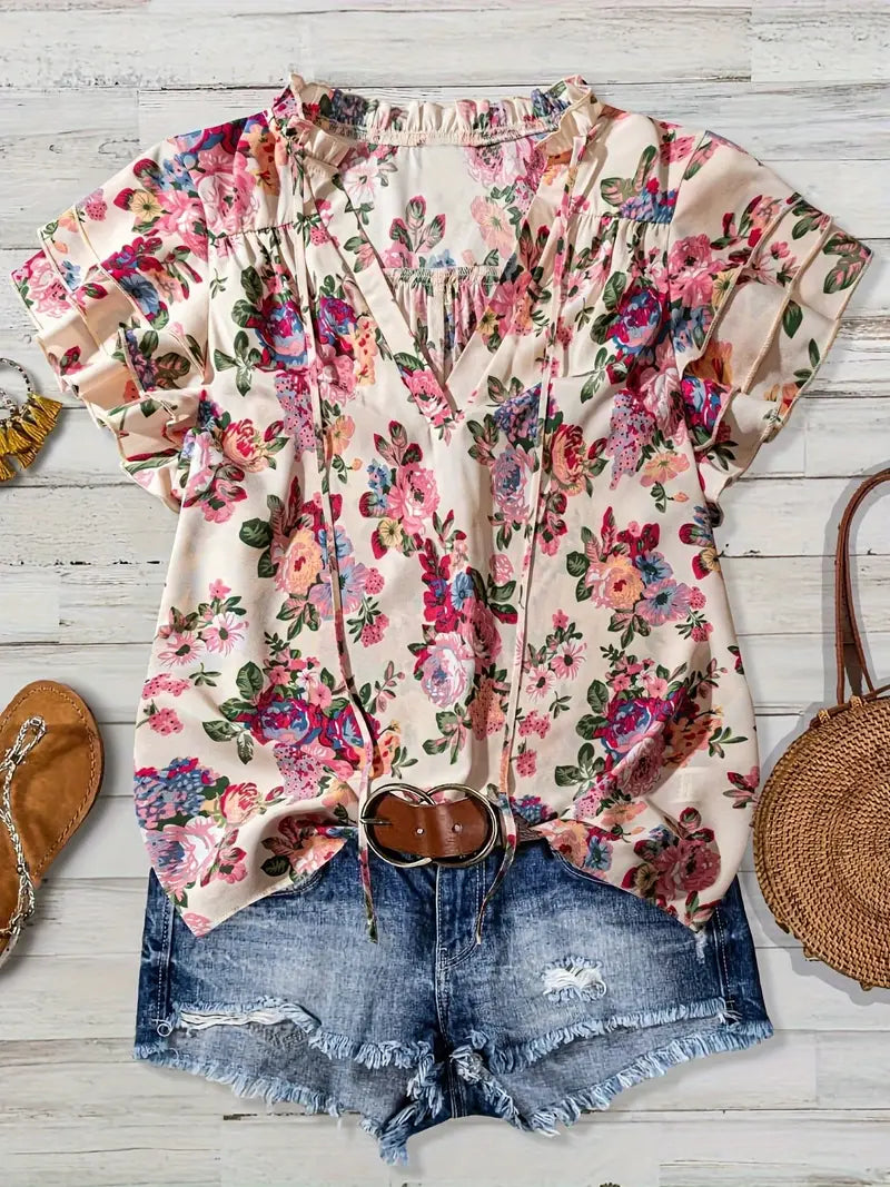 Fate Floral Blouse in Curvy