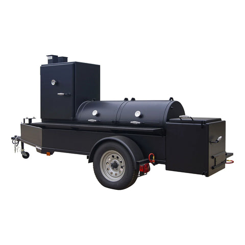 24" x 60" Trailer Pit with Vertical Slow Smoker - Lone Star Grillz