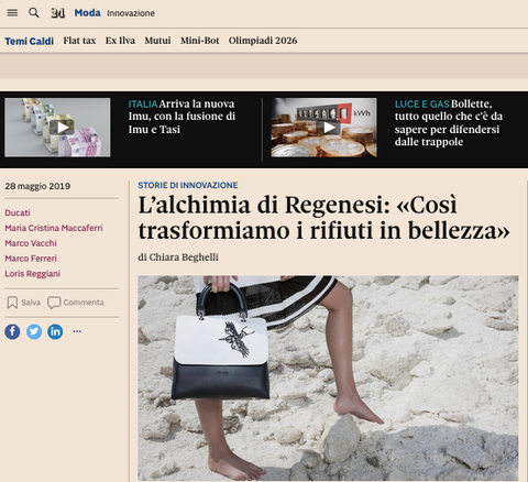 ilsole24ore; moda sostenibile; lusso post-consumo