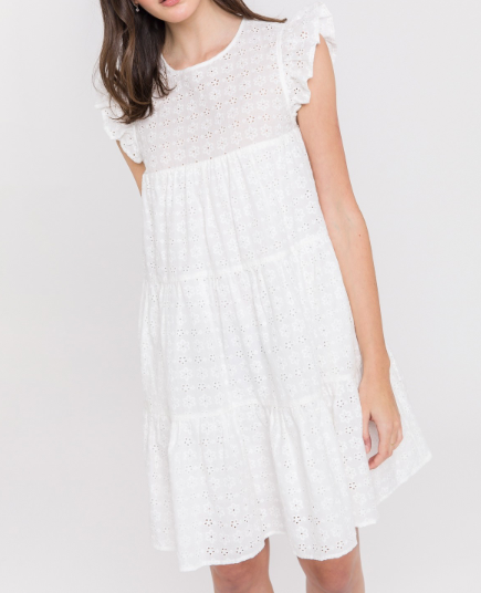 white eyelet babydoll dress