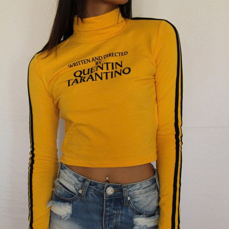 quentin tarantino yellow crop top