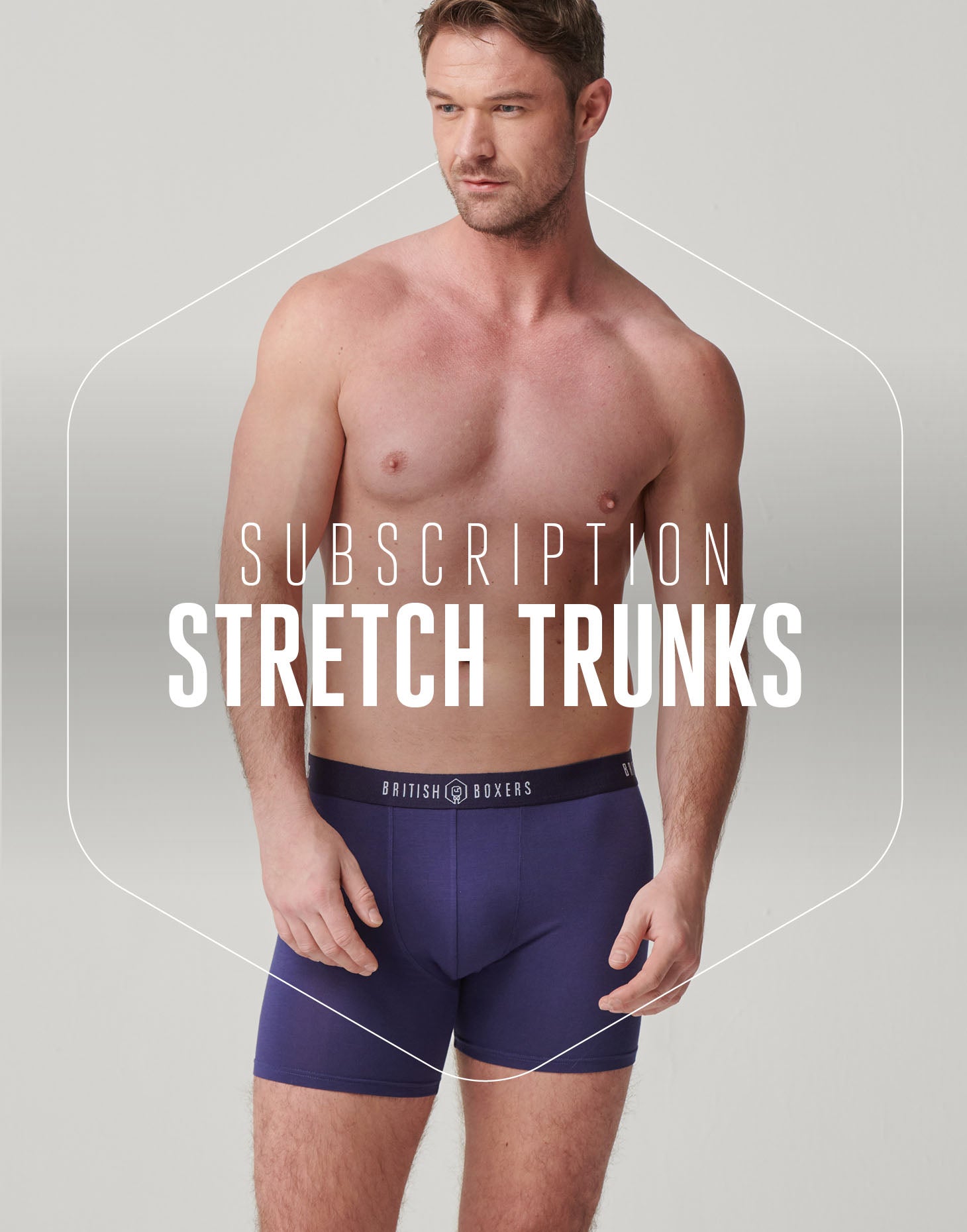 Subscription - Men's Bamboo Fabric Stretch Trunks - Blues