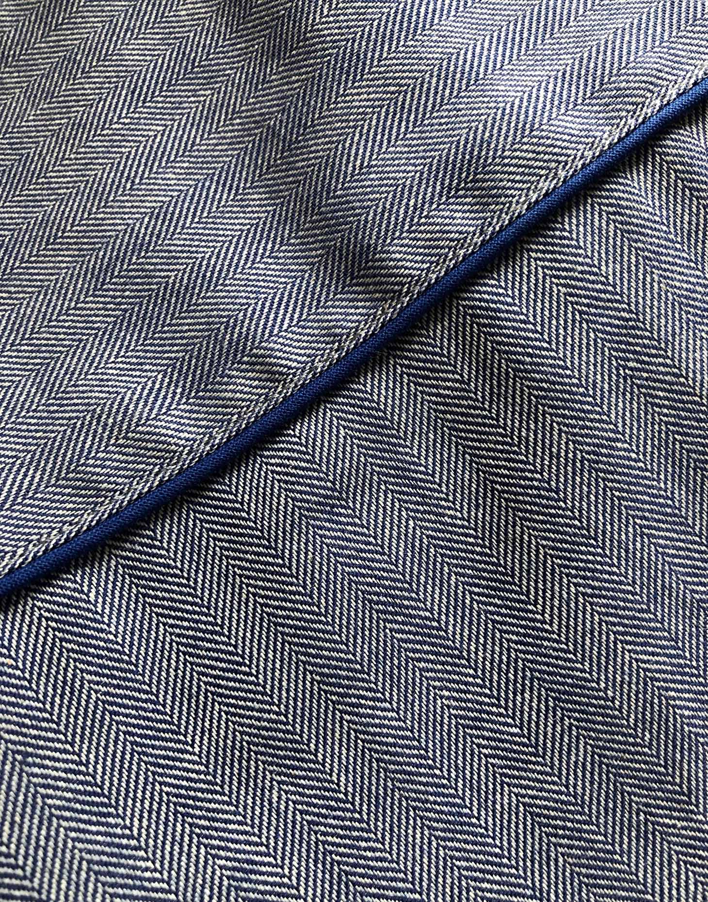 Men's Cotton Twill Pyjama Set – Garrison Blue Herringbone