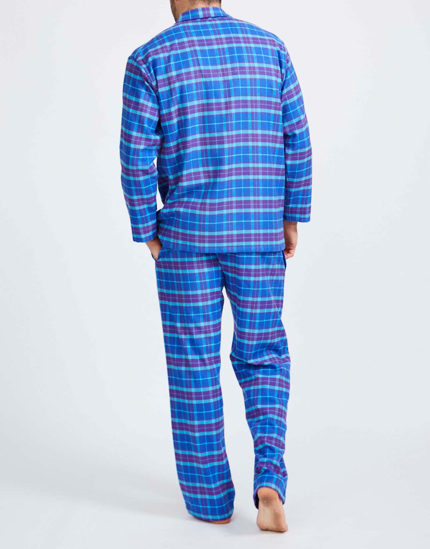 Men's Brushed Cotton Pyjama Set – Ultraviolet Check