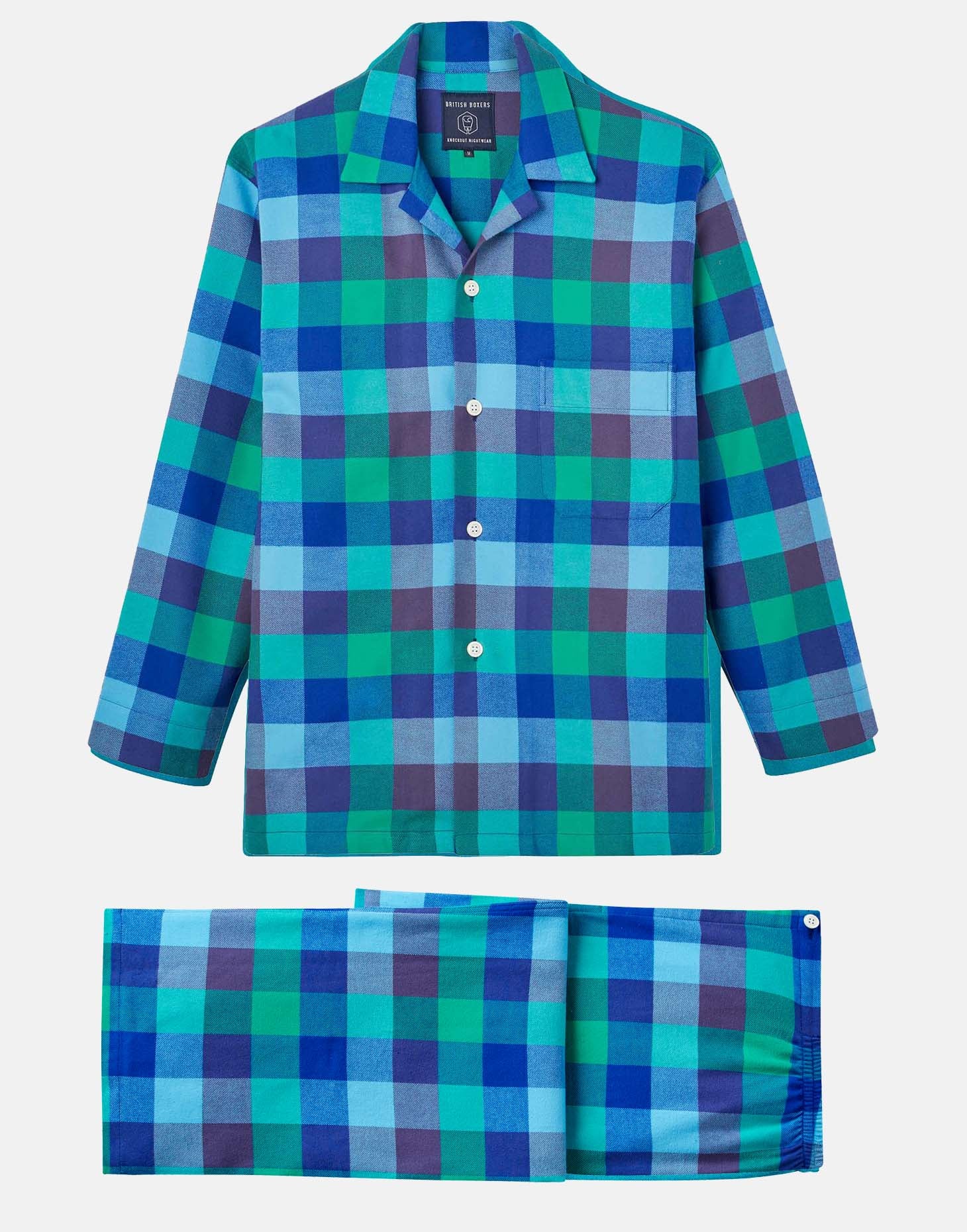 Men's Brushed Cotton Pyjama Set –  Blue Shire Square