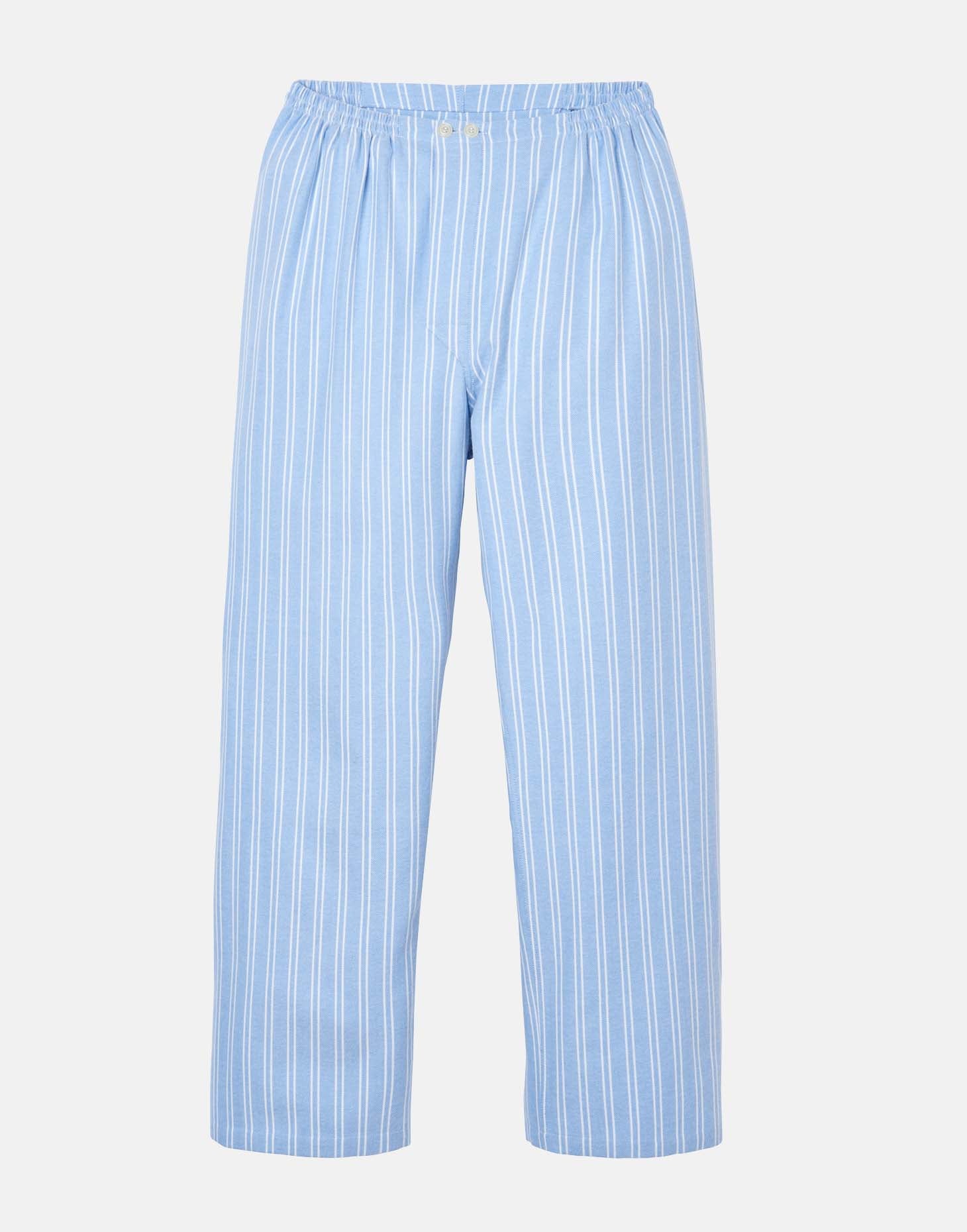 Men's Brushed Cotton Pyjama Set – Westwood Blue Stripe