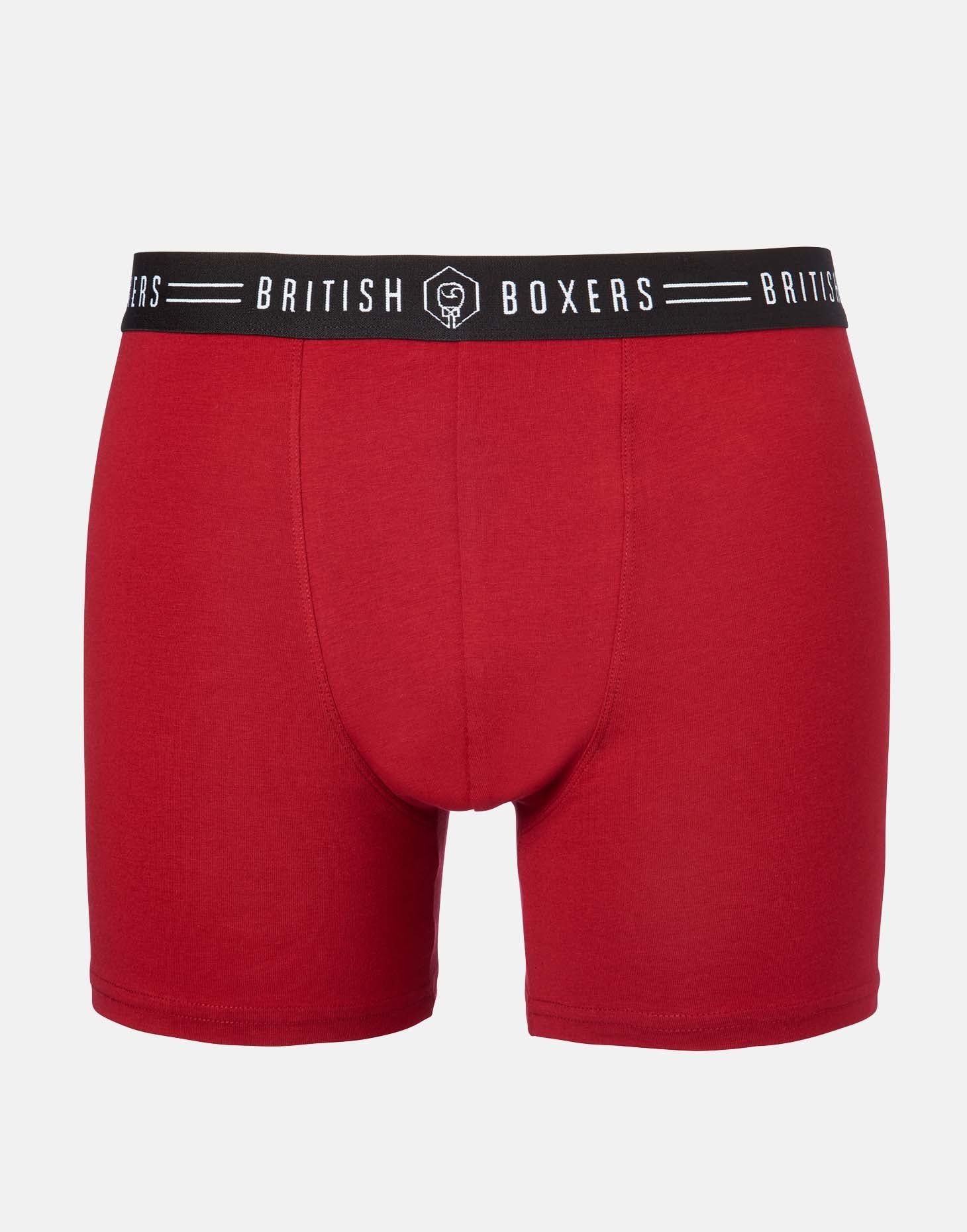 Two-Pack British Boxers Men's Stretch Trunks – Navy & Rio Red