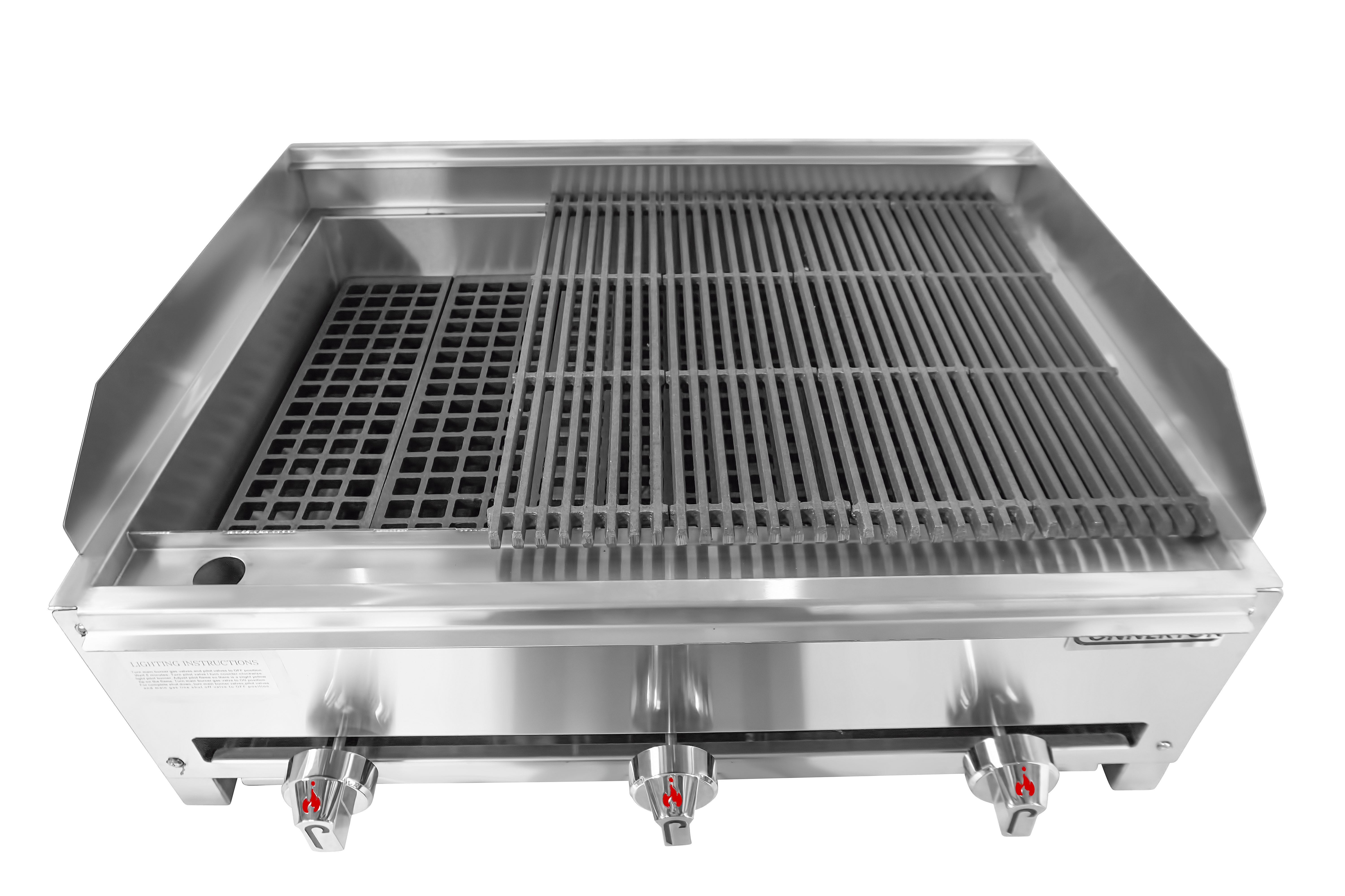 Connerton RLRB-23-22L Charbroiler, Countertop, gas, 22"W, lava-rock with cast iron bottom grates, 56,000 BTU, NSF