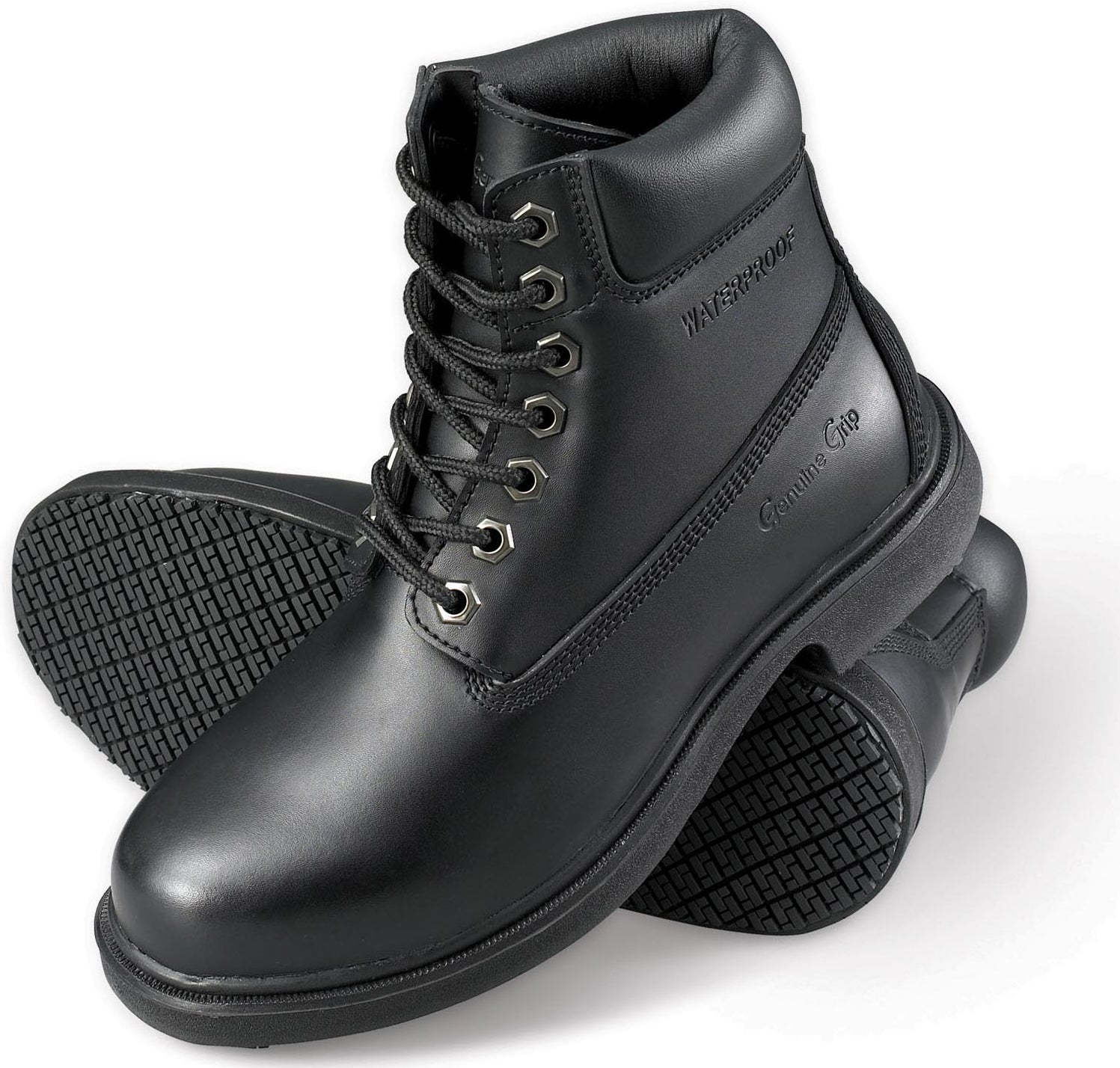 black slip resistant work boots