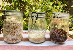 Vintage glass storage jars for the kitchen 