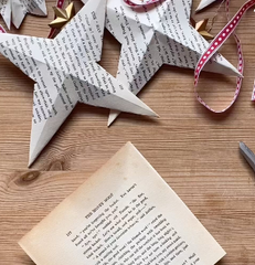 Two Grey Birds paper Christmas stars 