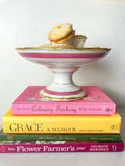 Pink and gold vintage cake stand 