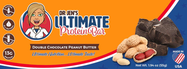 Dr. Jen's Ultimate Nutrition Bar - Double Chocolate Peanut Butter - High Fiber Protein Bars