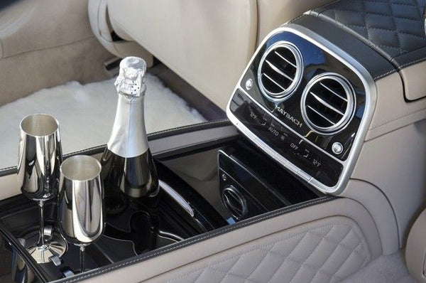 Mercedes' silver-plated champagne flutes