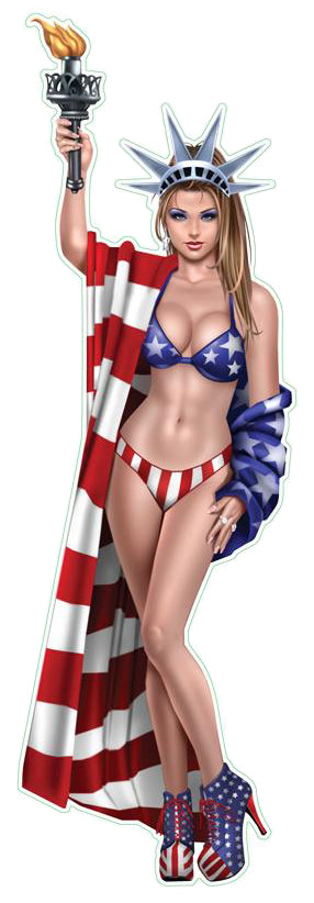 Statue Of Liberty Pin Up Girl Decal Lethal Threat