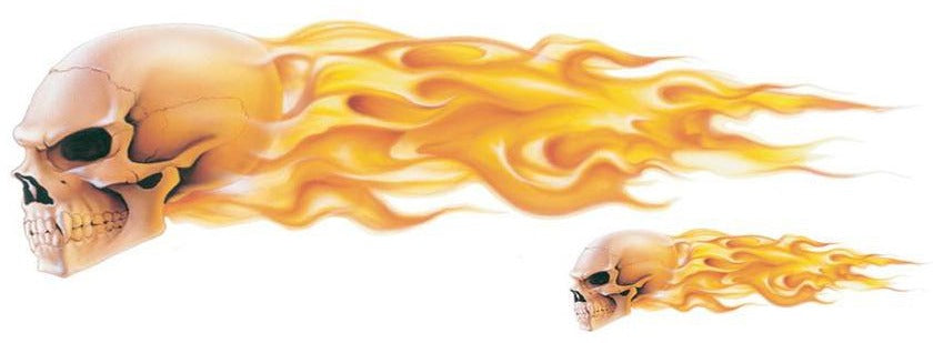 Realistic Flaming Skull Left Facing Decal – Lethal Threat