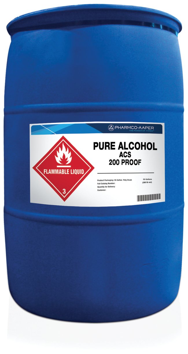 Buy Ethyl Alcohol 200 Proof (100%), ACS Grade, 55 Gallon Drum 55 gal